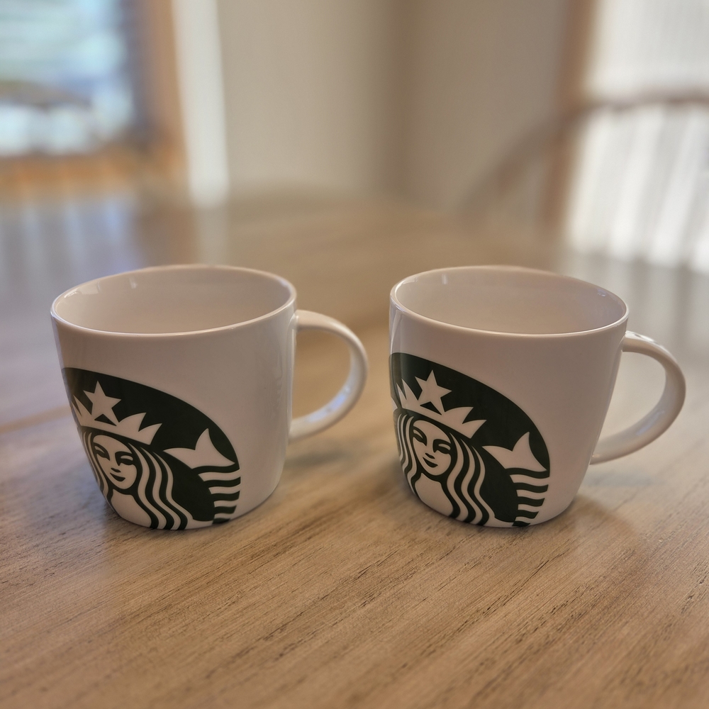 Starbucks White Ceramic Mugs Set